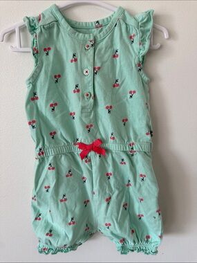 Carter's Mint Green Cherry Print One-Piece Bodysuit
